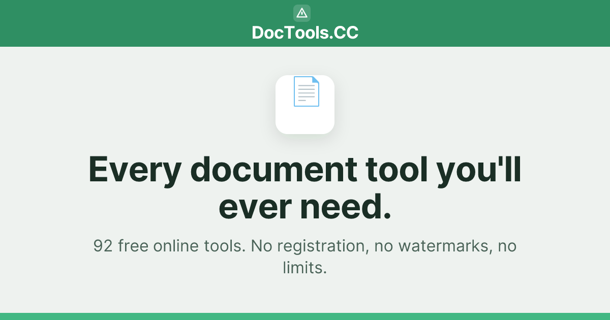 DocTools.CC — Free Online Document & Image Tools