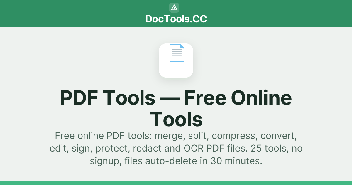 Odf Tools Free PDF Tools — Merge, Split, Compress | DocTools.CC